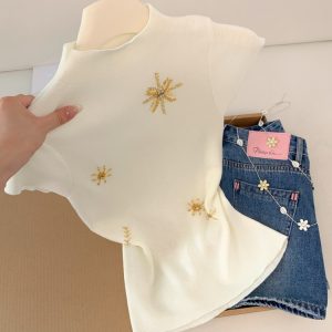 Women's Beaded Knit Tank Top Summer Slim Fit Sleeveless Base Layer