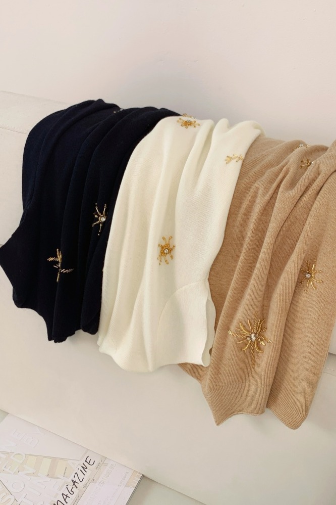 Women's Beaded Knit Tank Top Summer Slim Fit Sleeveless Base Layer - Image 5