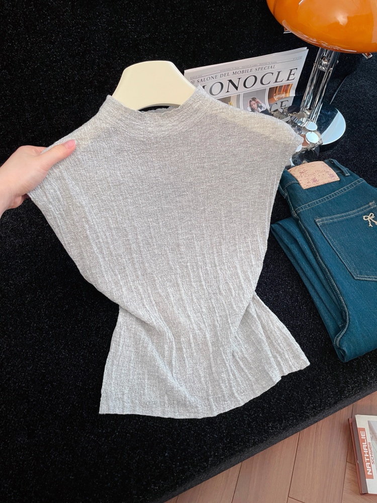 Women's Solid Sleeveless Knit Base Layer Top Summer New Slimming Versatile Vest