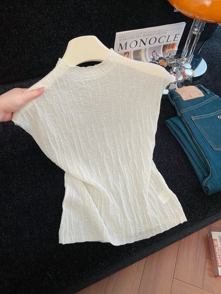 Women's Solid Sleeveless Knit Base Layer Top Summer New Slimming Versatile Vest - Image 2