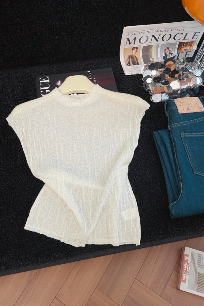 Women's Solid Sleeveless Knit Base Layer Top Summer New Slimming Versatile Vest - Image 5