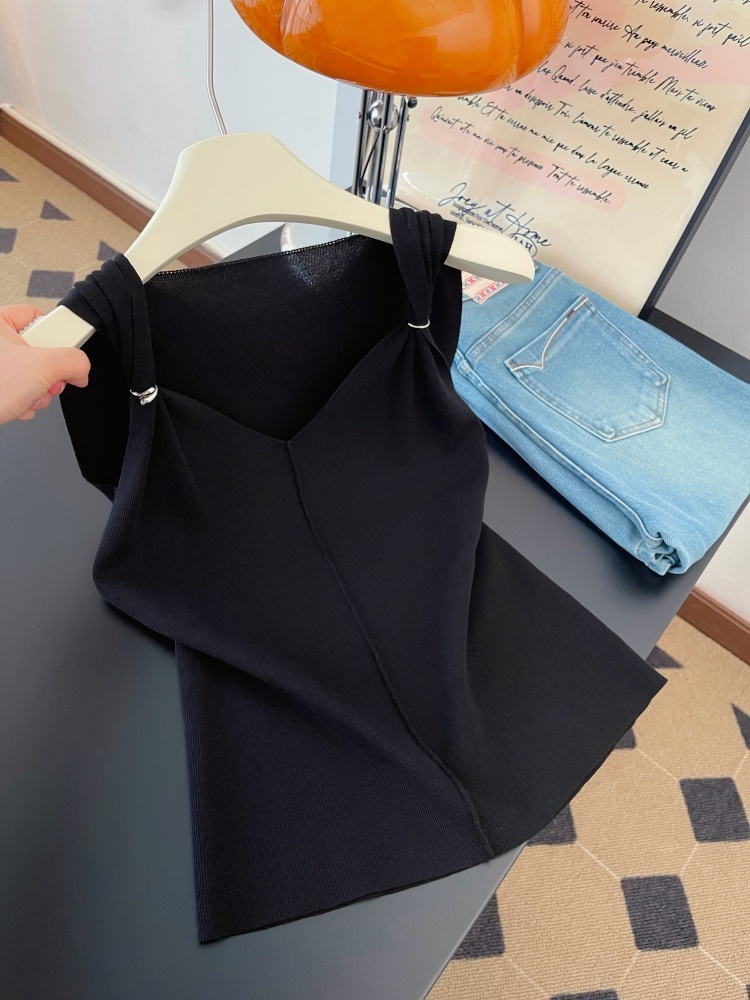 Women's Sleeveless Knit Top Slimming Sexy Summer Pullover - Image 2