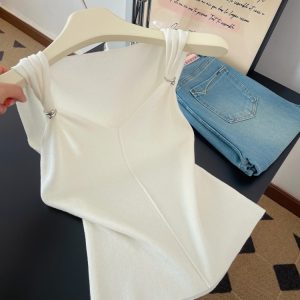 Women's Sleeveless Knit Top Slimming Sexy Summer Pullover