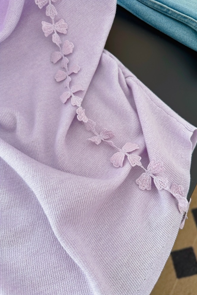 Women's Knit Top with Ribbon Tie and Ruched Neck Summer 2026 - Image 5