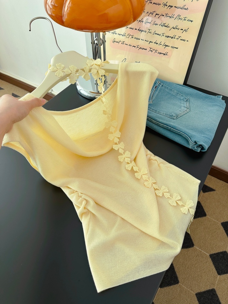 Women's Knit Top with Ribbon Tie and Ruched Neck Summer 2026 - Image 3