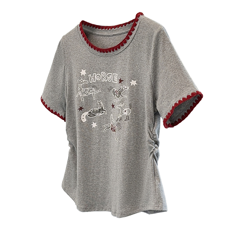 Plus Size Embroidered Cartoon Print Short Sleeve T-Shirt Summer 2026 - Image 5