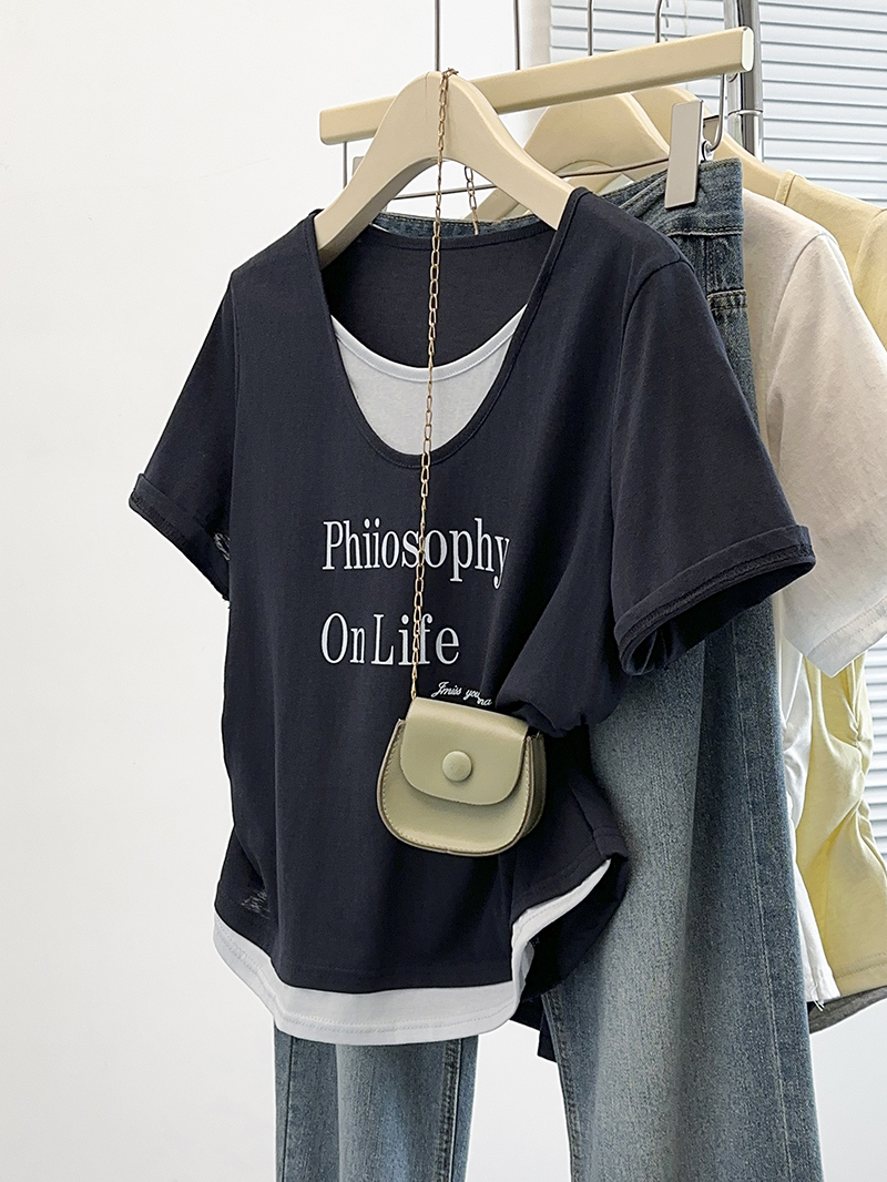 Plus Size Women's Casual Print Letter Short Sleeve T-Shirt 2026 Summer New Arrival - Image 4