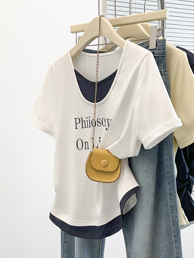 Plus Size Women's Casual Print Letter Short Sleeve T-Shirt 2026 Summer New Arrival - Image 2