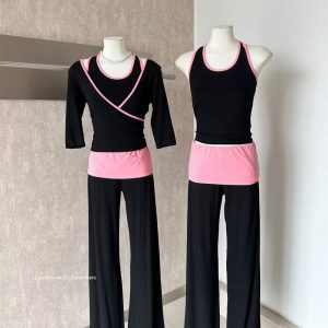 Women's 3-Piece Fashion Set Slimming Vest Cover-Up Crop Top Flared Pants Streetwear Fall 2025